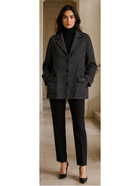 Frittelli & Lockwood Jackets & Blazers - Women's Frittelli & Lockwood Blazer Jacket Size L Navy White Plaid